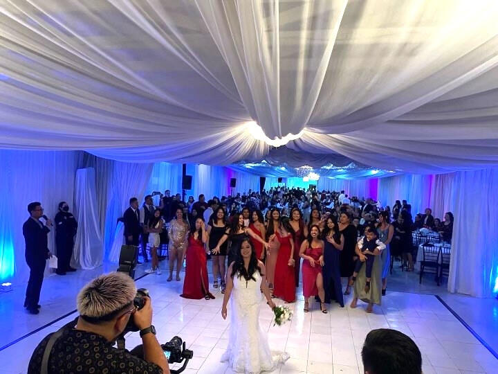 Entertainment, dance floor, lighting, pipe & draping by Fortun Entertainment